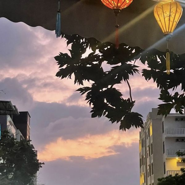 The cafe in the evening